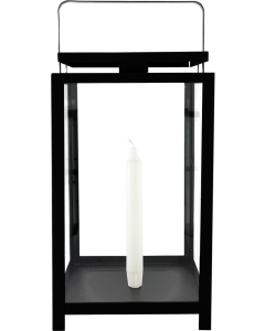 ERNST lámpás csillárgyertyához, h25 cm, fém/üveg, fekete